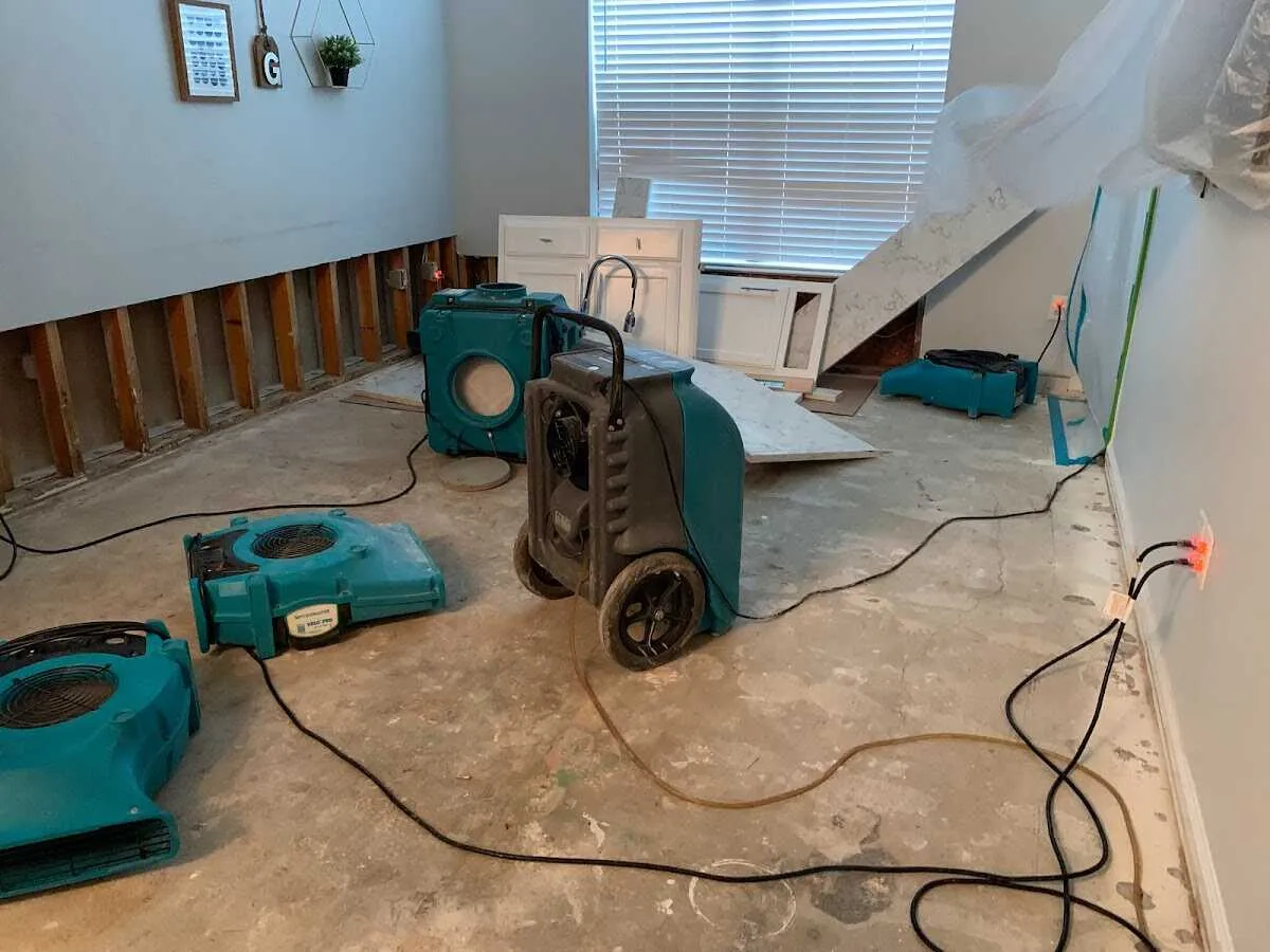 Dehumidifier in flood-cut room for Water Extraction & Removal in Raisin